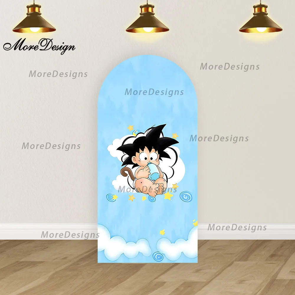 Oh Baby Goku Arch Backdrop – Blue Dragon Ball Baby Shower Decoration - Image 5