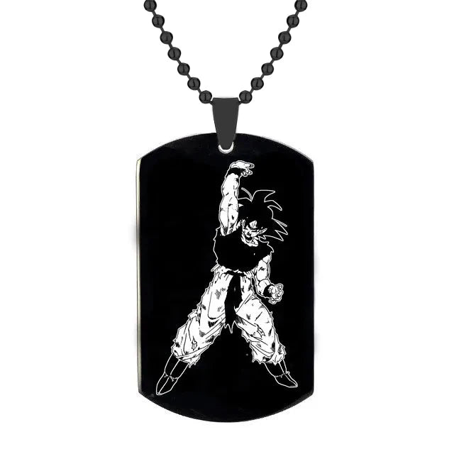 Goku Figure Dog Tag Pendant Chain Necklace - Image 12