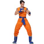 Adult Man Halloween Japanese Anime Son Goku Cosplay Costume – Superhero Role Play Orange Jumpsuit