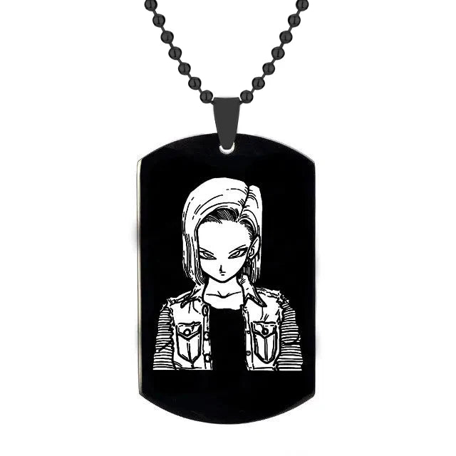 Goku Figure Dog Tag Pendant Chain Necklace - Image 11