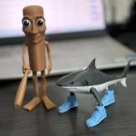 Tungtungsahur Shark Figurine – 3D Printed Articulated Desk Toy