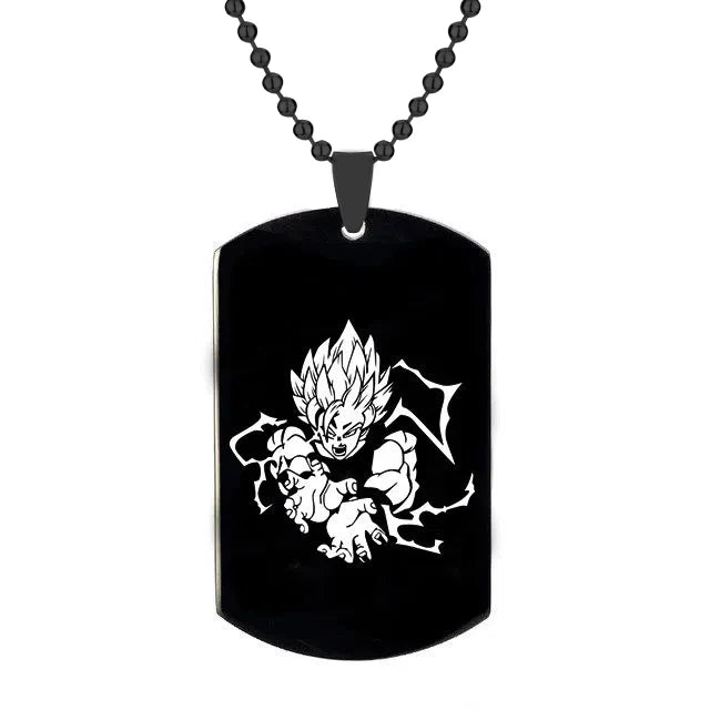 Goku Figure Dog Tag Pendant Chain Necklace - Image 16